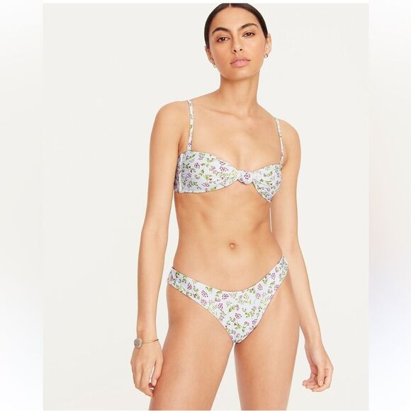 J Crew Curved Waist Cheeky Bikini Bottom in Cloud Meadow Floral bf140 XL - Picture 2 of 8